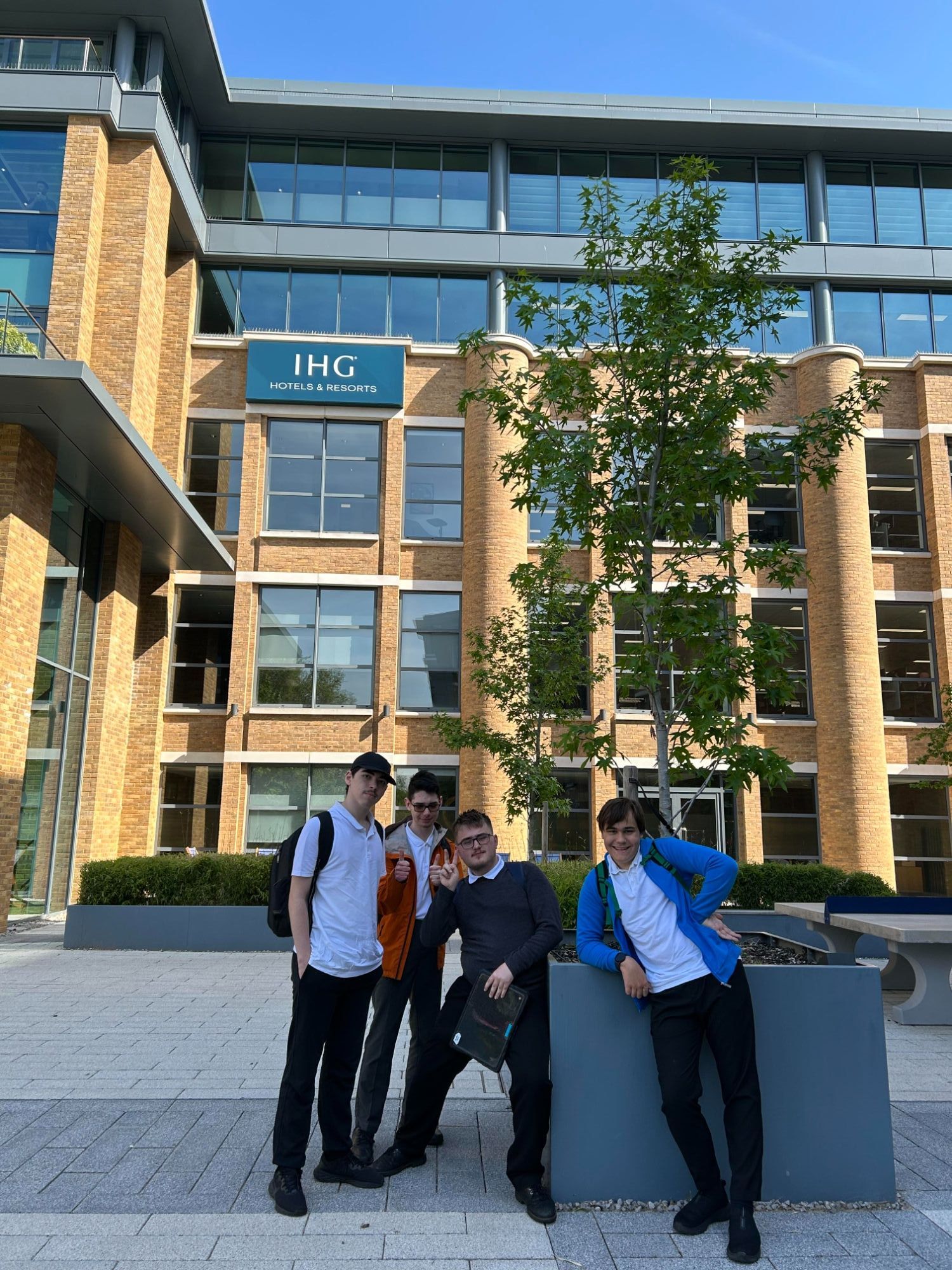 Students outside IHG head office