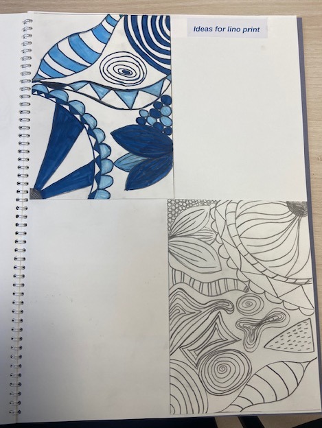 Student workbook showing their design