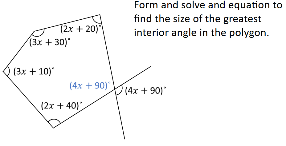 Angles question Example question on interior polygon angles