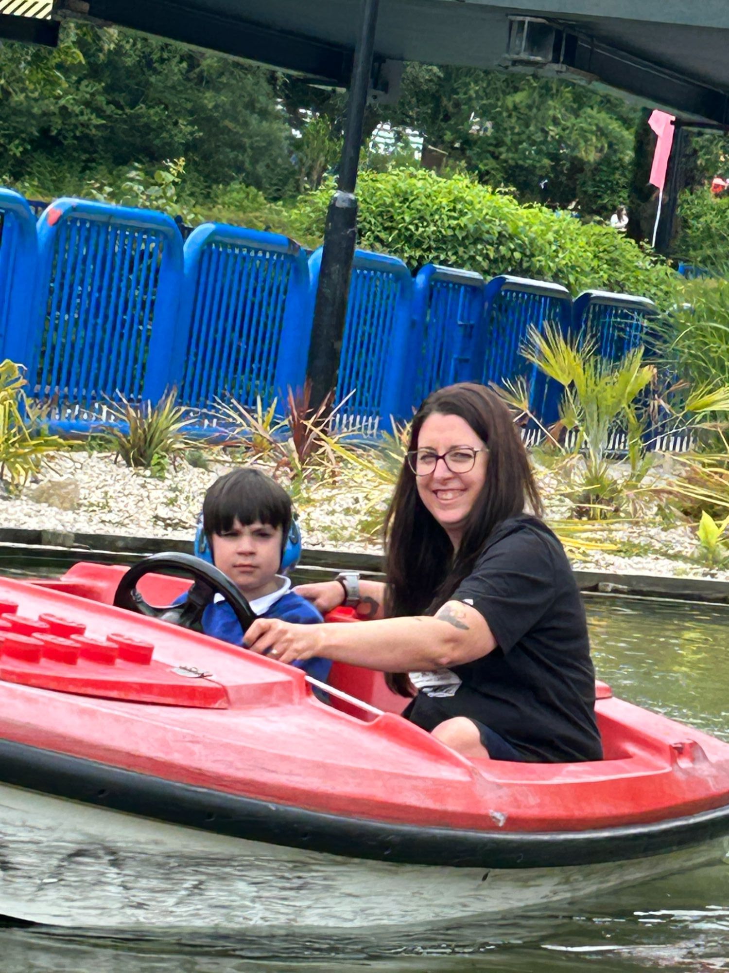 Student and TA in lego speed boat