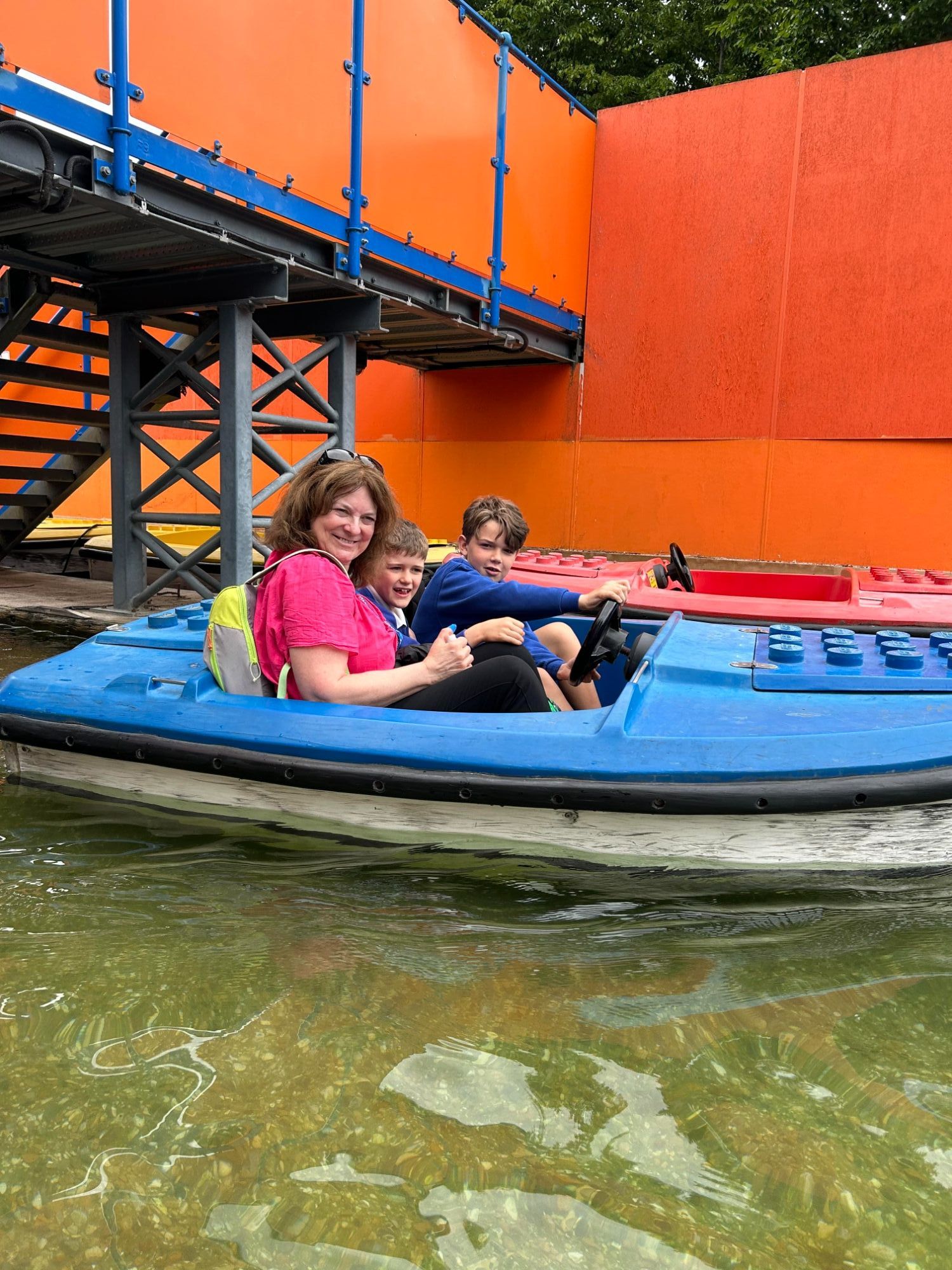 Students and staff on boat