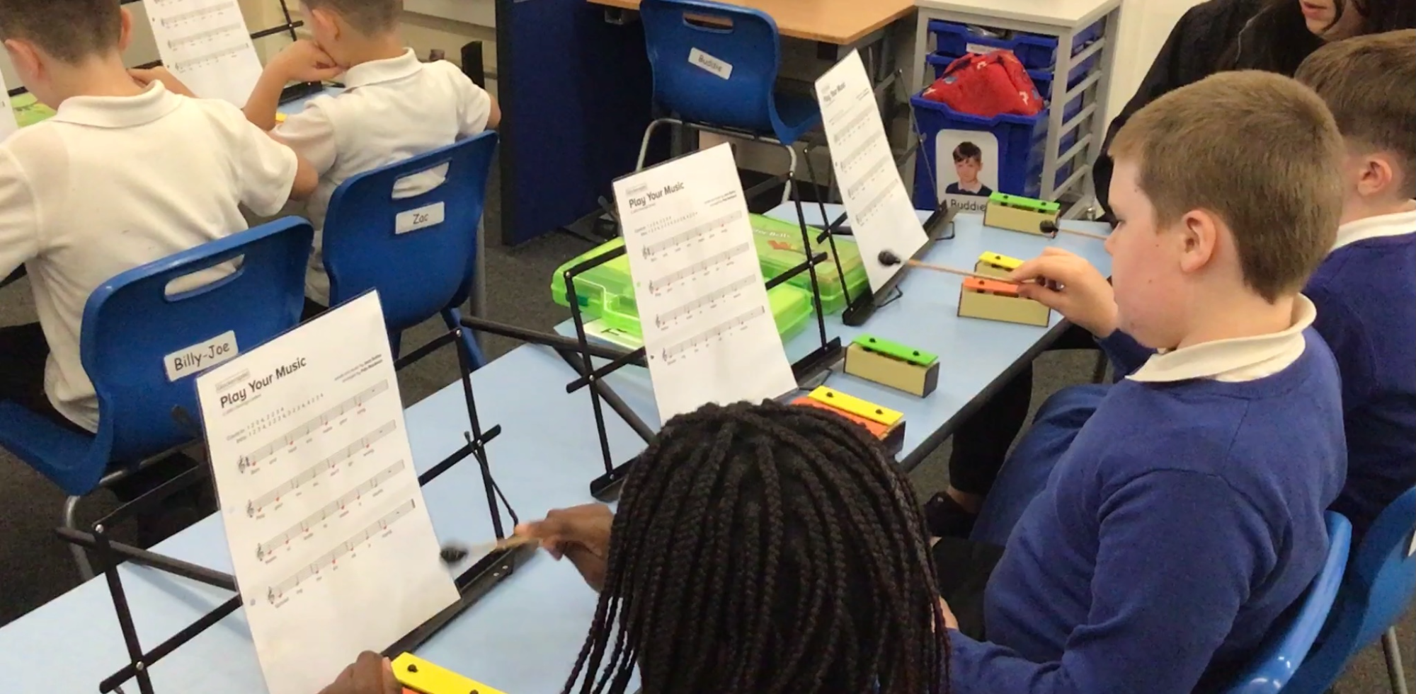 Willow class visiting the music room
