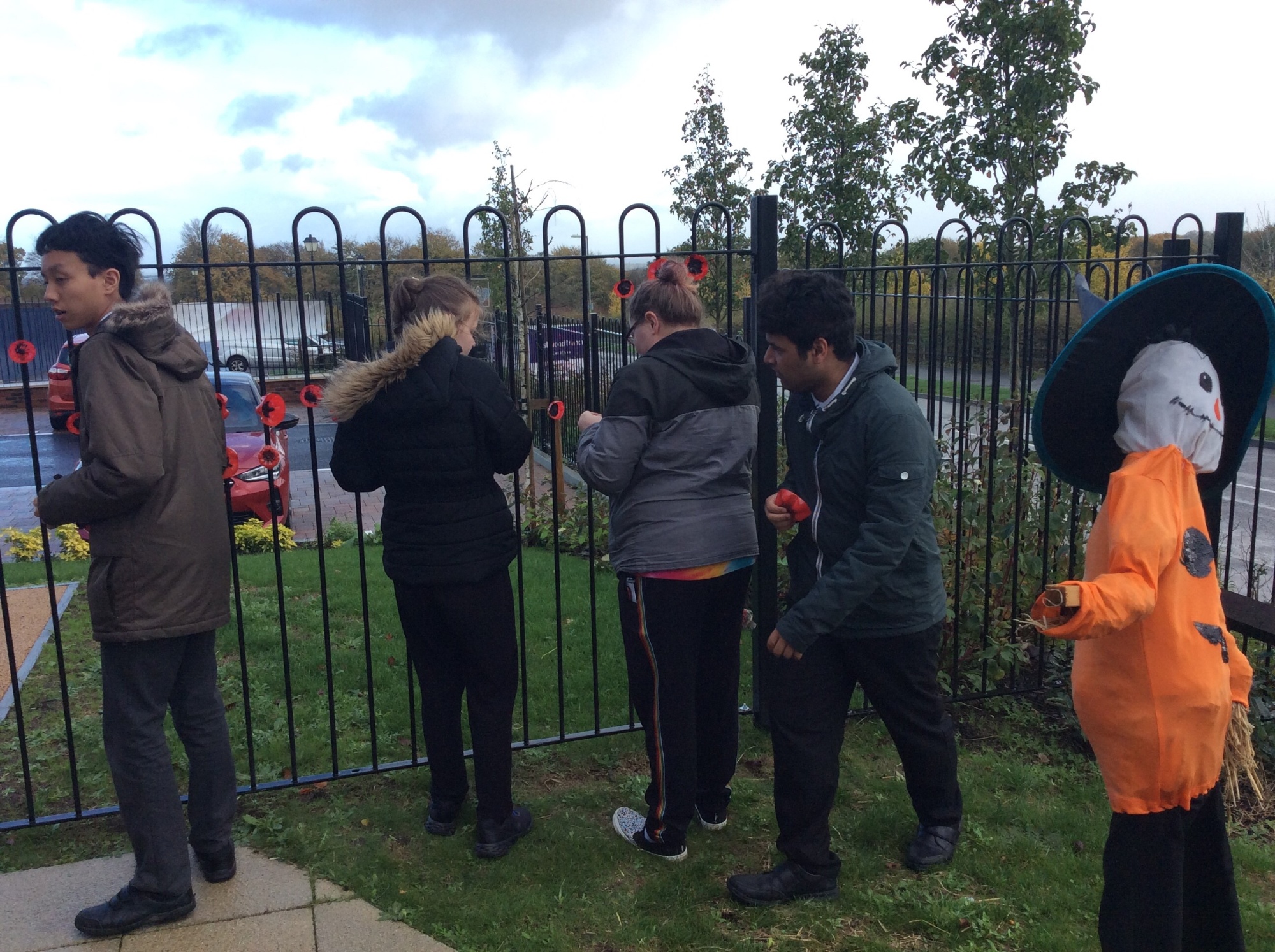 Attaching Poppies