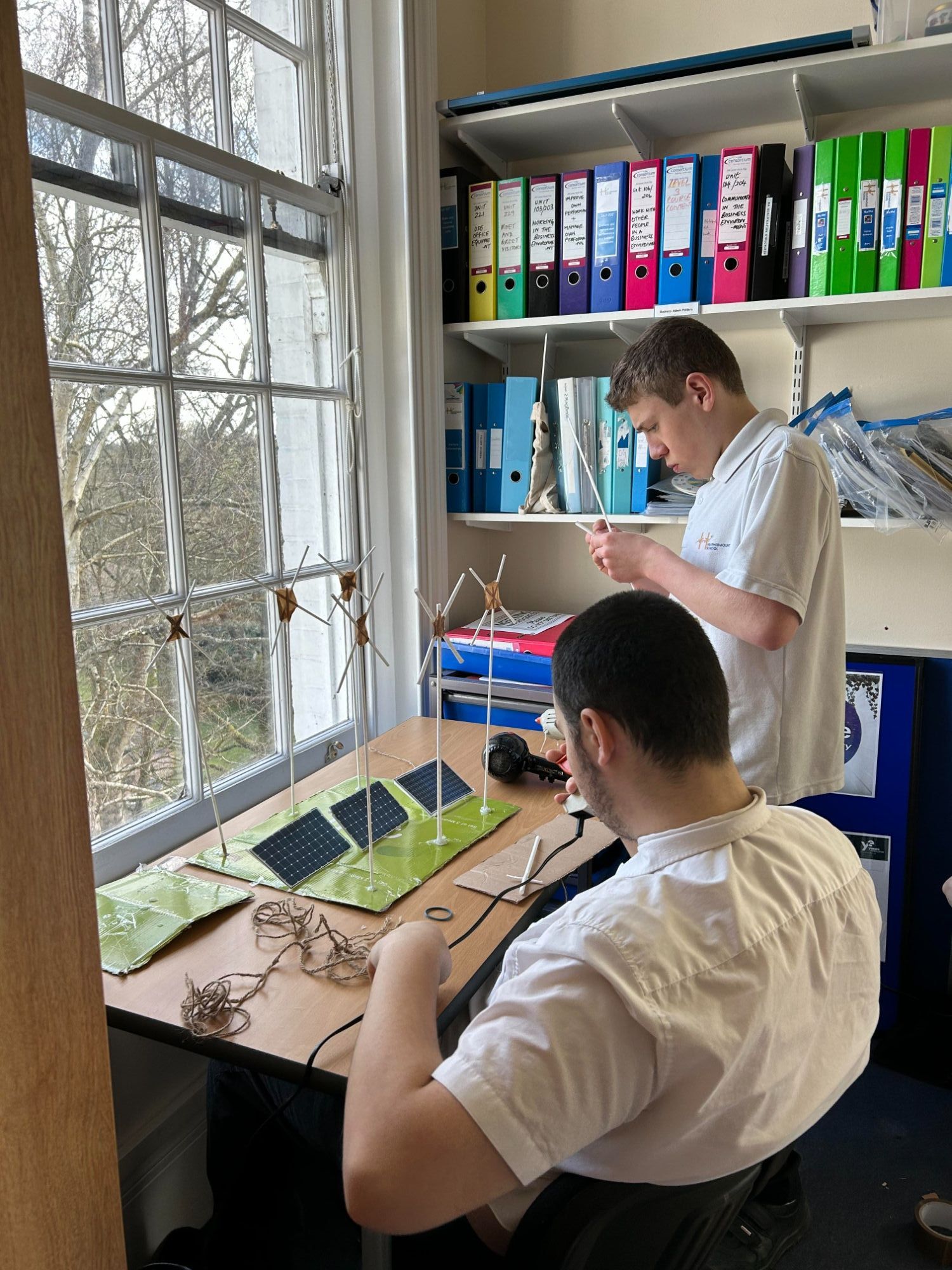Students building their model