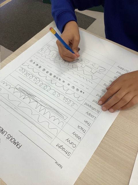 Lines Student from apple class experimenting with drawing different lines