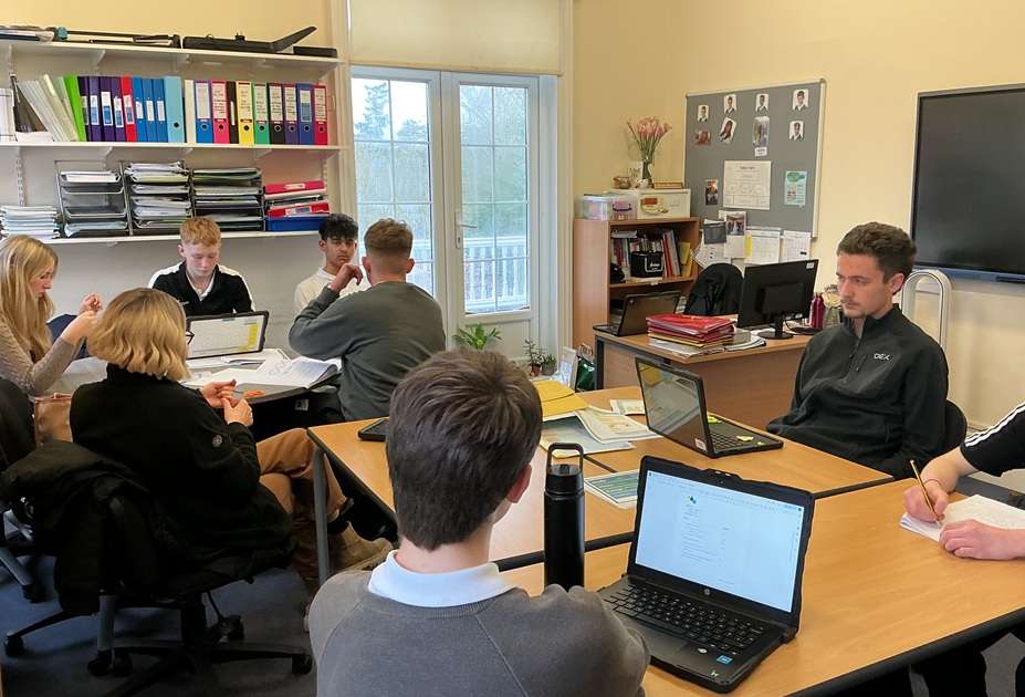 Class Business Admin students working in their classroom
