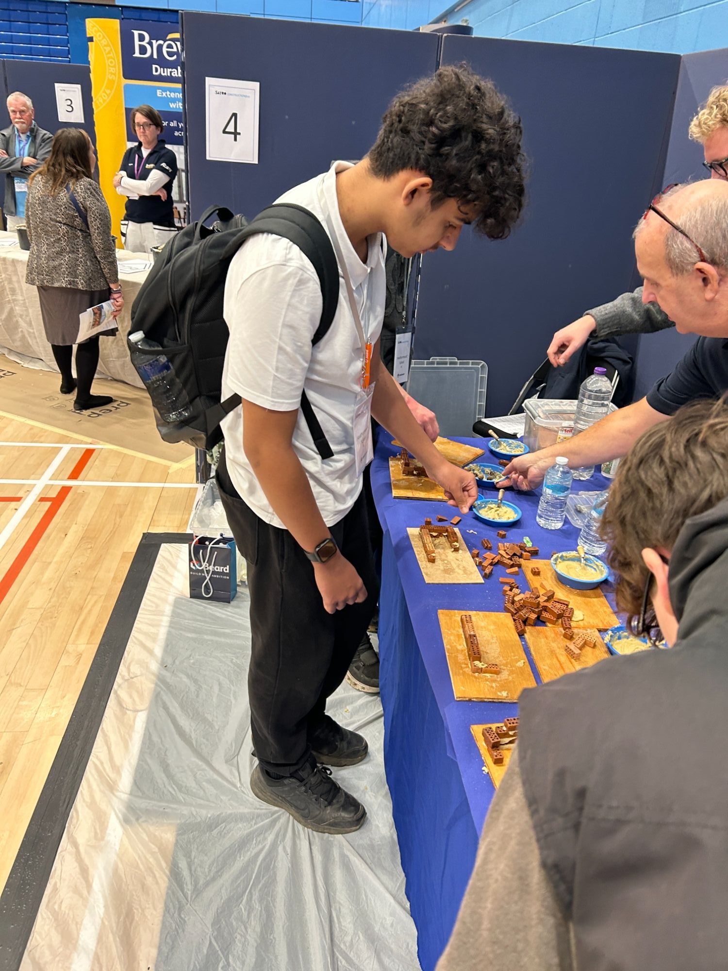 Student looking at a stall