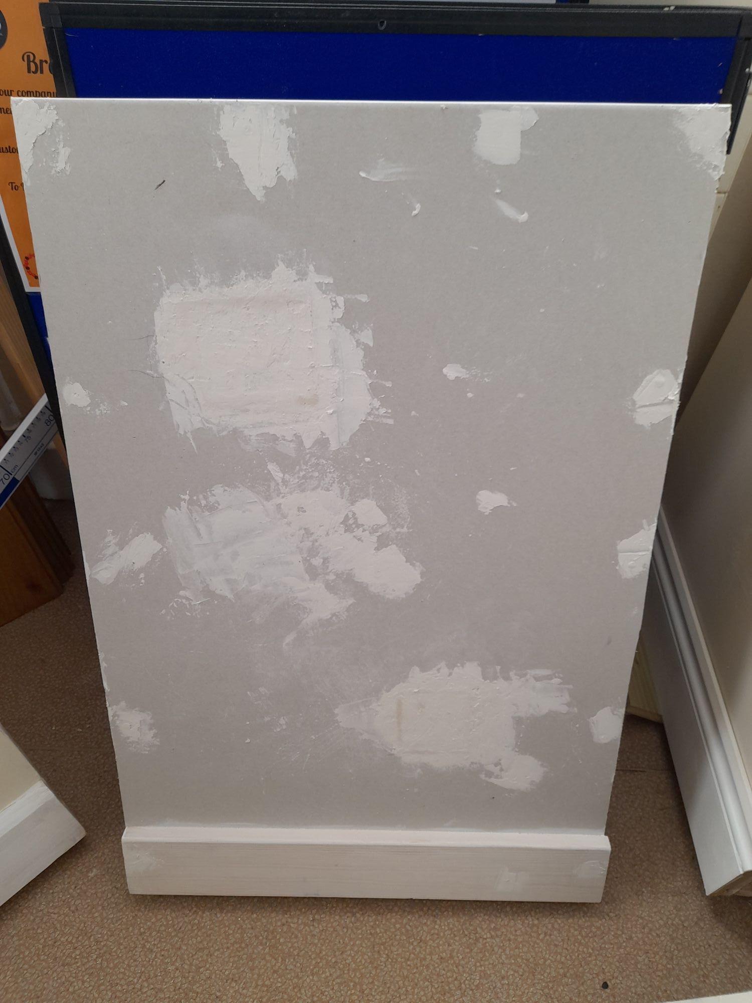 Practice wall with holes filled