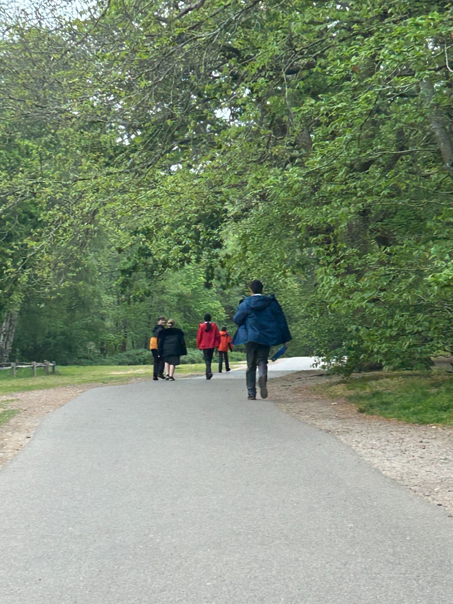 Students walking t Virginia Water