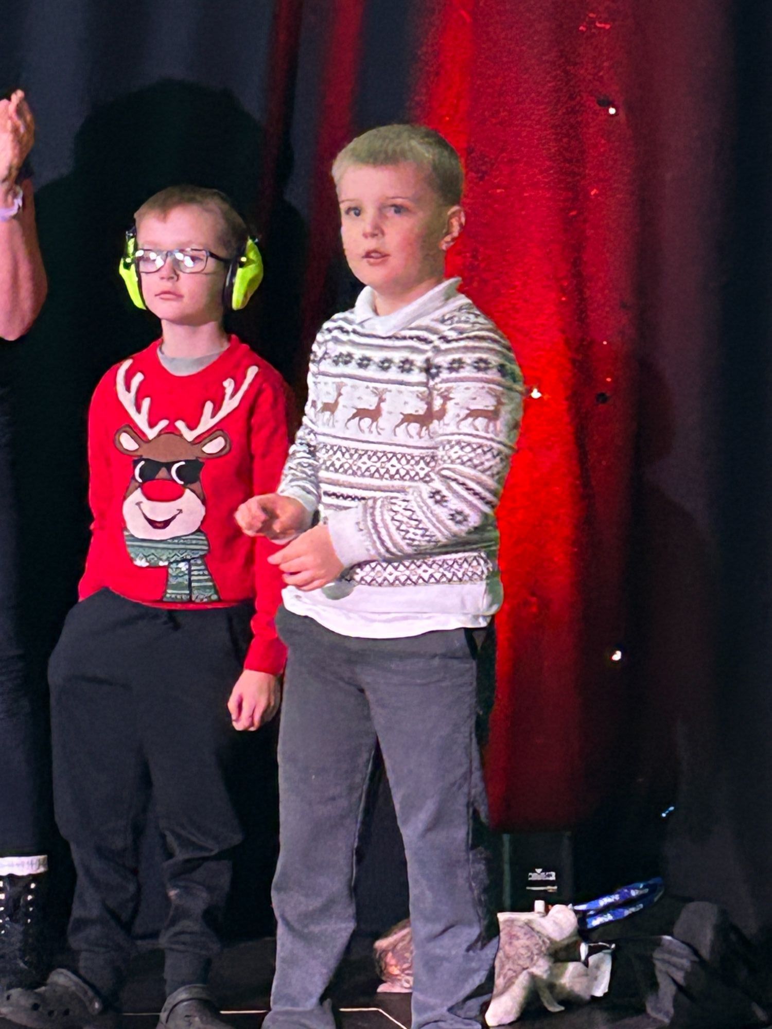 Two boys on stage