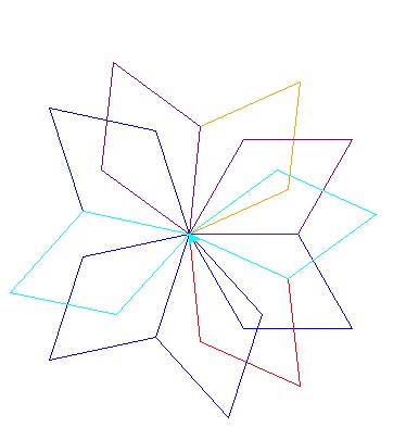 Colourful diamond pattern