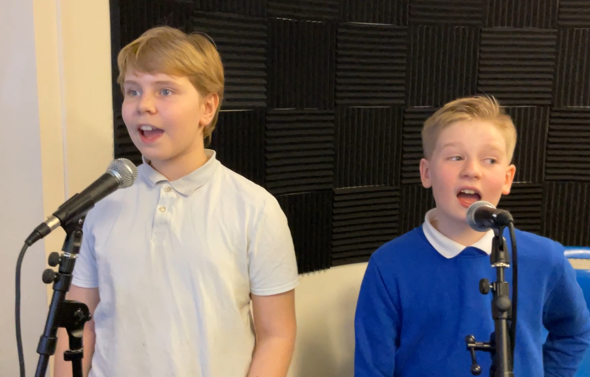 Singing Two students singing