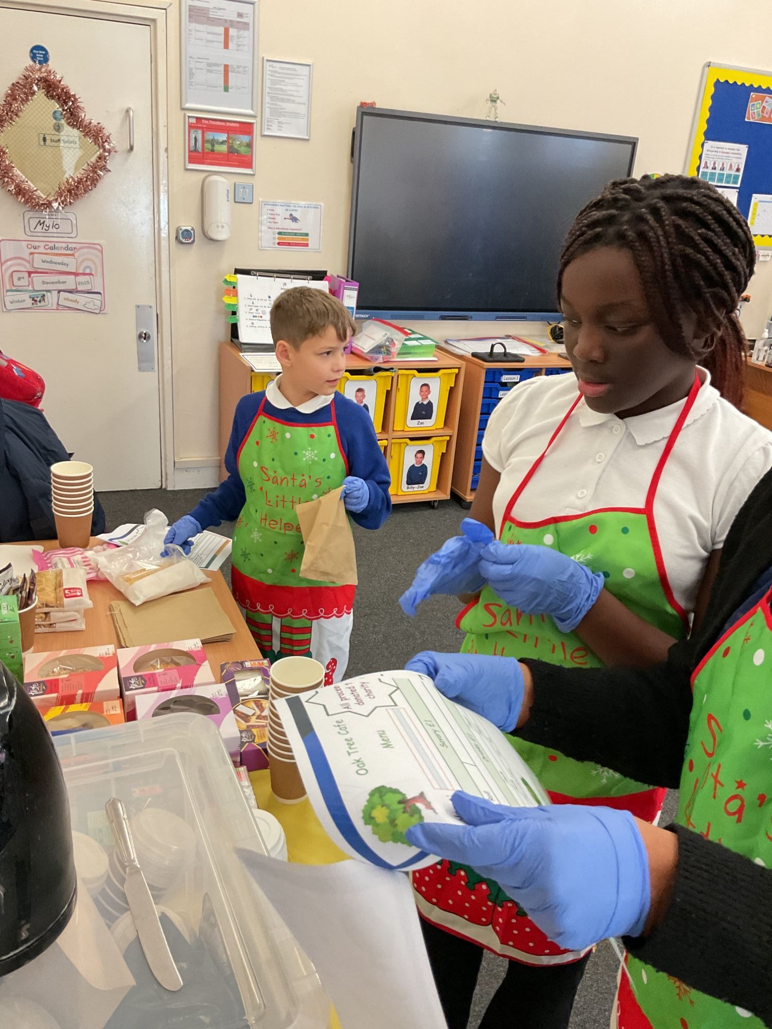 Students preparing orders