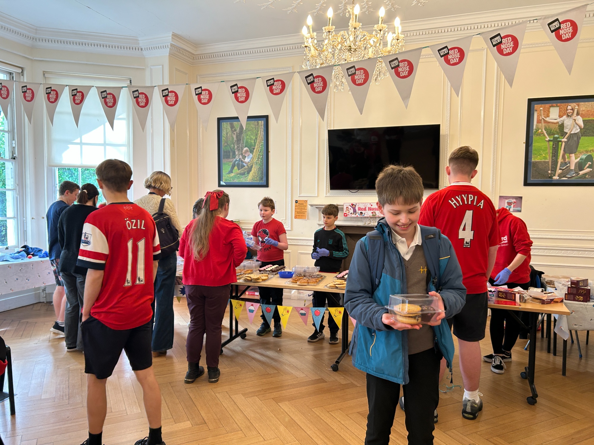 The cake sale underway