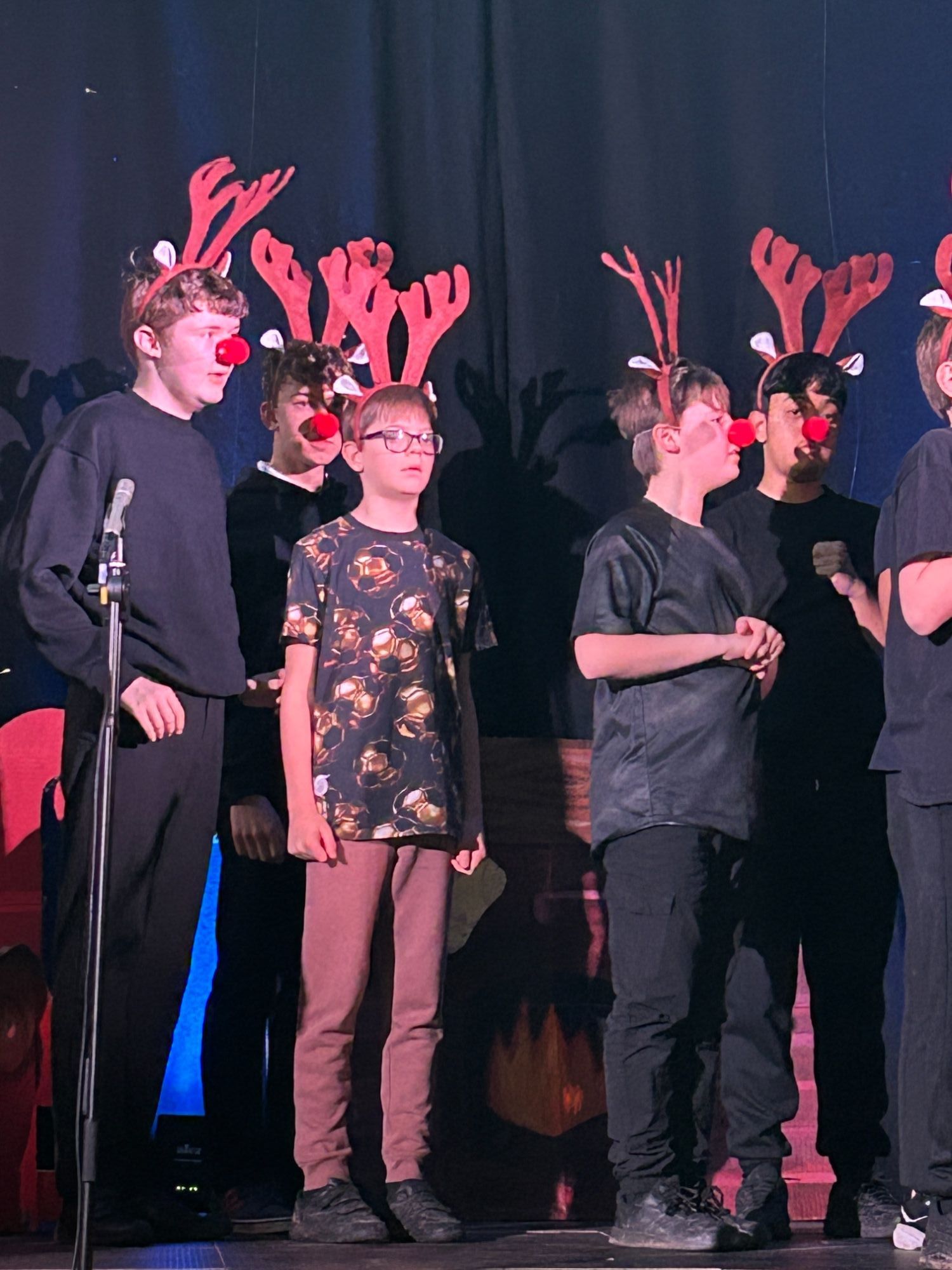 Students dressed as reindeer