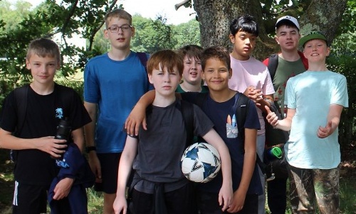 The students who attended PGL all standing together outside