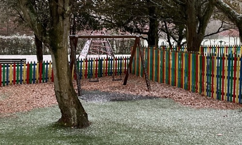 Snowy view from one of the Primary classrooms