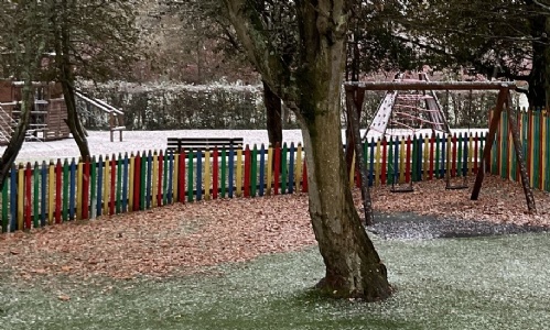 Snowy view from one of the Primary classrooms