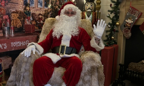 Santa Claus in his grotto