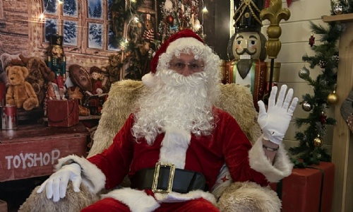 Santa Claus in his grotto