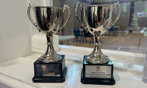 The two Respect trophies won by Heathermount students