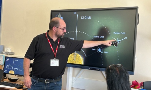  Stephen Ringler from Spacestore presenting to class on coding considerations for the  James Webb Space Telescope (JWST) 