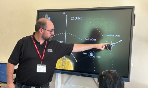  Stephen Ringler from Spacestore presenting to class on coding considerations for the  James Webb Space Telescope (JWST) 